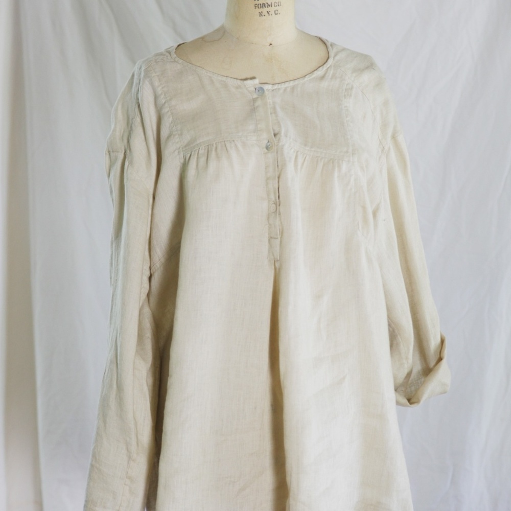 Nurture XL Women's Light Khaki Linen Blouse/Tunic